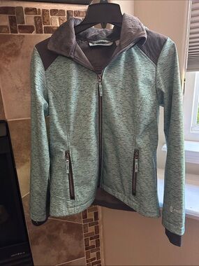 Free Country Mint Heather Full-Zip Utility Jacket with Gray Accents
